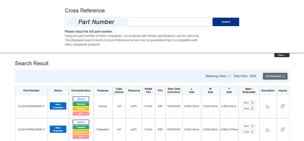 Cross Reference, Part Number, Please eneter the competitive part number