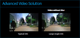 Advanced Video Solution : Typical OIS, Large Angle OIS(Video without Blur)