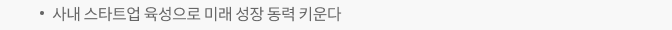 사내 스타트업 육성으로 미래 성장 동력 키운다