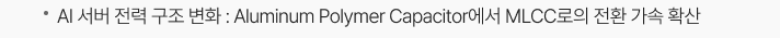 AI 서버 전력 구조 변화 : Aluminum Polymer Capacitor에서 MLCC로의 전환 가속 확산
